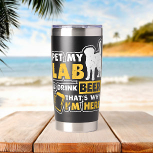 Pet Lab Drink Bier Design Black Labrador Geïsoleerde Drinkbeker