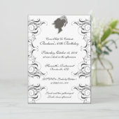 Pet Lady Elegant Birthday Party Kaart (Staand voorkant)