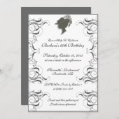 Pet Lady Elegant Birthday Party Kaart (Voorkant / Achterkant)