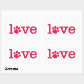 Pet-liefde Rechthoekige Sticker (Vel)