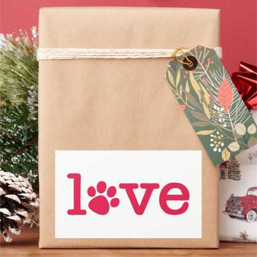 Pet-liefde Rechthoekige Sticker (Feestdagen)