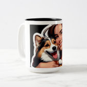 Pet-liefde Tweekleurige Koffiemok (Voorkant links)