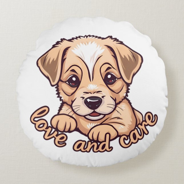 Pet-liefhebbers Rond Kussen (Voorkant)