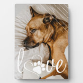 Pet Life Love | Foto Paw Print Heart Fotoplaat (voorkant)