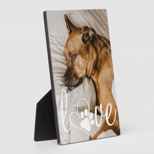 Pet Life Love | Foto Paw Print Heart Fotoplaat (Zijkant)