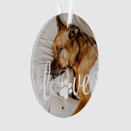 Pet Life Love | Foto Paw Print Heart Ornament (voorkant)
