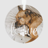 Pet Life Love | Foto Paw Print Heart Ornament (achterkant)