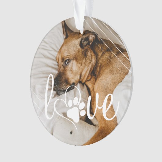 Pet Life Love | Foto Paw Print Heart Ornament (voorkant)