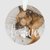 Pet Life Love | Foto Paw Print Heart Ornament (voorkant)