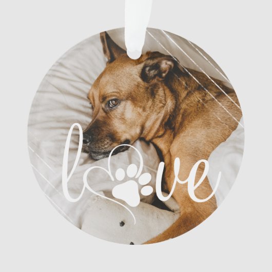 Pet Life Love | Foto Paw Print Heart Ornament (voorkant)