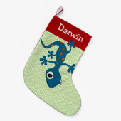 Pet Lizard Blue Kerstmis stoppen Kleine Kerstsok (Voorkant (Hangend))