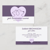 Pet Logo Dog Cat Heart paars Visitekaartje (Voorkant / Achterkant)