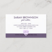 Pet Logo Dog Cat Heart paars Visitekaartje (Achterkant)