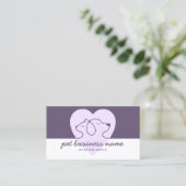 Pet Logo Dog Cat Heart paars Visitekaartje (Staand voorkant)