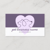 Pet Logo Dog Cat Heart paars Visitekaartje (Voorkant)