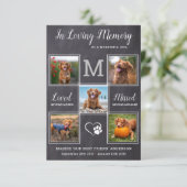 Pet Loss 5 Foto Personaliseert Dog Memorial Sympat Bedankkaart (Staand voorkant)