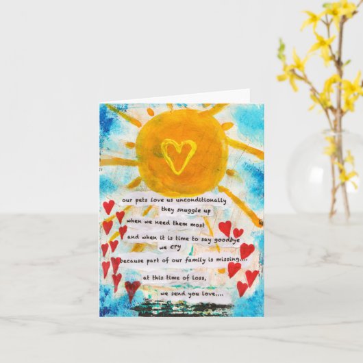 Pet Loss - Blank compact card Kaart (Gele Bloem)