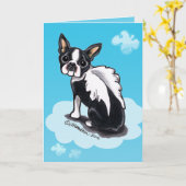 Pet Loss Boston Terrier Kaart (Gele Bloem)