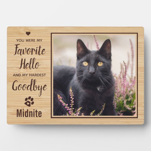 Pet Loss Cat Memorial Fotoplaat (voorkant)