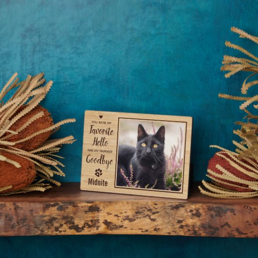 Pet Loss Cat Memorial Fotoplaat (Zijkant)