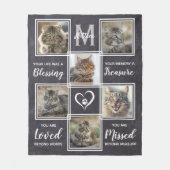 Pet Loss Cat Memorial Gift Unique Photo Collage Fleece Deken (Voorkant)