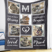 Pet Loss Cat Memorial Gift Unique Photo Collage Fleece Deken