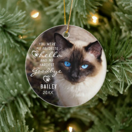 Pet Loss Cat Memorial Photo Quote Keepslag Keramisch Ornament