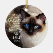 Pet Loss Cat Memorial Photo Quote Keepslag Keramisch Ornament (Voorkant)