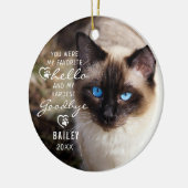 Pet Loss Cat Memorial Photo Quote Keepslag Keramisch Ornament (Links)