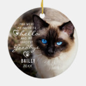 Pet Loss Cat Memorial Photo Quote Keepslag Keramisch Ornament (Achterkant)
