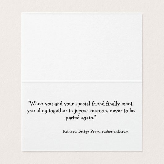 Pet loss condoleance kaart (Binnenkant ongevouwen)