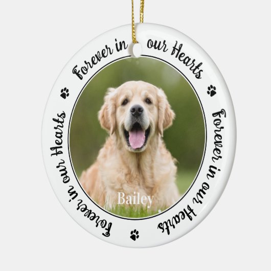 Pet Loss Custom 2 Photo Herdenking Dog Memorial Keramisch Ornament (Links)