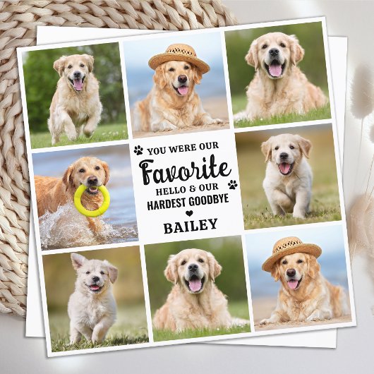 Pet Loss Custom 8 Foto Hond Memorial Sympathie Bedankkaart
