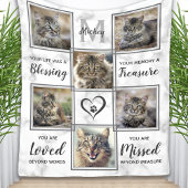 Pet Loss Custom Photo Collage Unieke Kat Memorial Fleece Deken