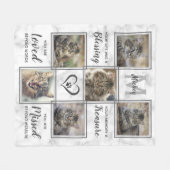 Pet Loss Custom Photo Collage Unieke Kat Memorial Fleece Deken (Voorkant (Horizontaal))