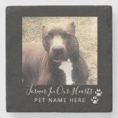 Pet Loss Dog Foto Memorial Keepomwille Name Stenen Onderzetter (Voorkant)
