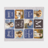 Pet Loss Dog Memorial Custom Stylish Modern Foto Fleece Deken (Voorkant (Horizontaal))