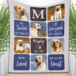 Pet Loss Dog Memorial Custom Stylish Modern Foto Fleece Deken