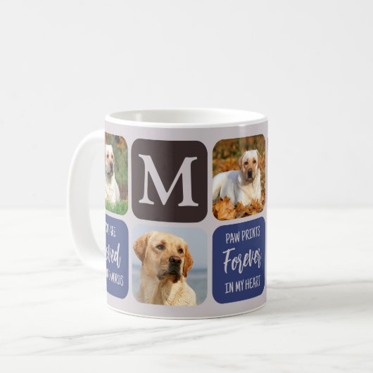Pet Loss Dog Memorial Custom Stylish Modern Foto Koffiemok (Voorkant links)