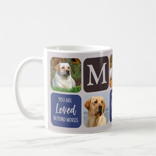 Pet Loss Dog Memorial Custom Stylish Modern Foto Koffiemok (Links)