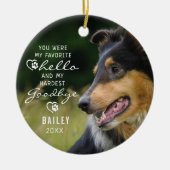 Pet Loss Dog Memorial Foto Quote Keepslag Keramisch Ornament (Voorkant)