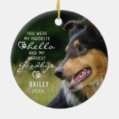 Pet Loss Dog Memorial Foto Quote Keepslag Keramisch Ornament (Achterkant)