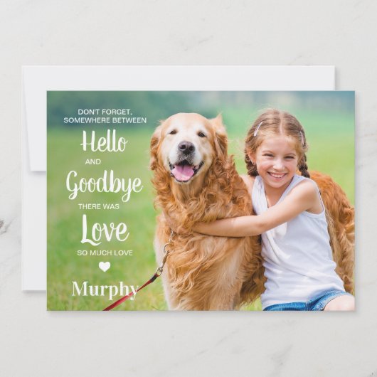 Pet Loss Dog Memorial gepersonaliseerde foto sympa Bedankkaart (Voorkant)