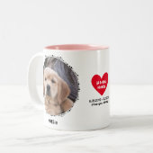 Pet Loss Dog Memorial Keepsake 2 Foto Aangepast Tweekleurige Koffiemok (Voorkant links)