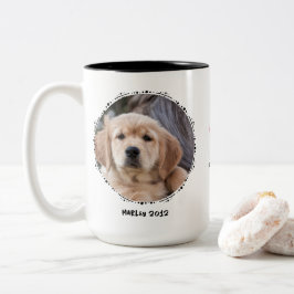 Pet Loss Dog Memorial Keepsake 2 Foto Aangepast Tweekleurige Koffiemok