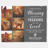 Pet Loss - Dog Memorial Photo Collage Fleece Deken (Voorkant (Horizontaal))