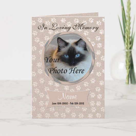 Pet Loss Dog of Cat Memorial Announement Aankondiging (Voorkant)