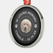 Pet Loss Dog Paw Prints Memorial in liefdevolle he Metalen Ornament (Links)