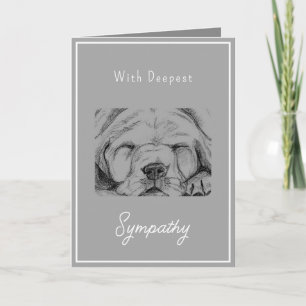 Pet Loss Dog Sympathy Grijze Hand getekend Kaart