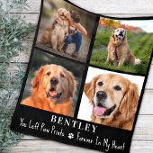Pet Loss Gift Dog Memorial Aangepast 4 Foto Collag Fleece Deken